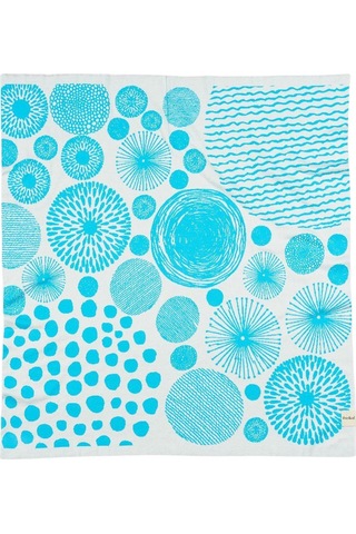Organik Triko Bebek Örtüsü, Halkalar 80x90 , Mavi