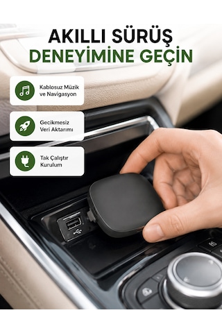 Android Auto Kablosuz Bağlantı Adaptörü 5.8ghz Hızlı Wifi Ve Kompakt Tasarımlı Yeni Nesil - Lisinya