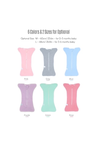 Moveevo Insular Bebek Kundak Pamuklu Bebek Uyku Tulumu 0-3 Aylık Bebekler İçin Uygundur Mor M Beden 60cm Mor