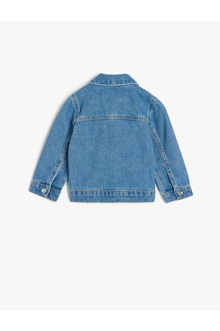 Koton Pamuklu Uzun Kollu Cep Detaylı Düğmeli Denim Ceket Açık İndigo 5smb60001td