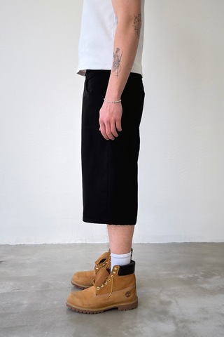 Flaw Baggy Kot Şort-29224 Siyah