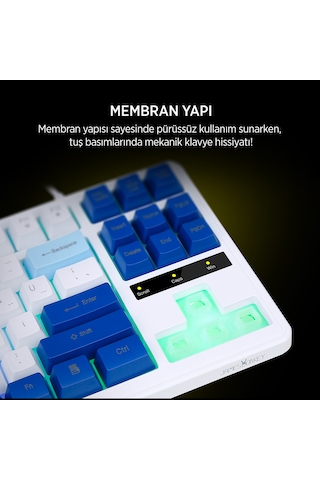 James Donkey Jdk87 Rainbow Mekanik Hisli Membran Türkçe Q Gaming 87 Tuş Klavye Siyah