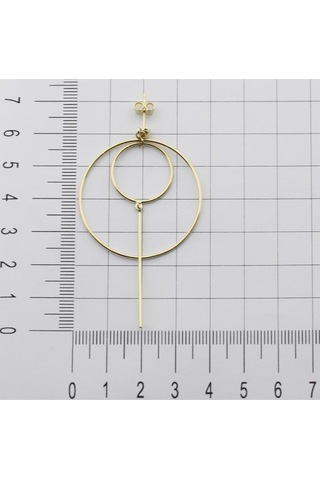 Minimalist Çemberler Altın Küpe Sarı Altın