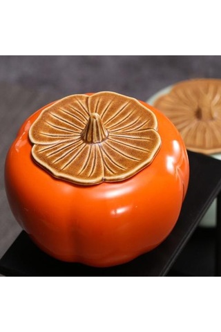 Mini Kabak Şekli Çay Can Depolama Konteyner Mühürlü Teneke Kutu Kahve Şeker Kavanoz Hediye Restoran Ev Boyutu Turuncu Depolama Şişeleri Ve Amp Kavanoz 4 Izgara