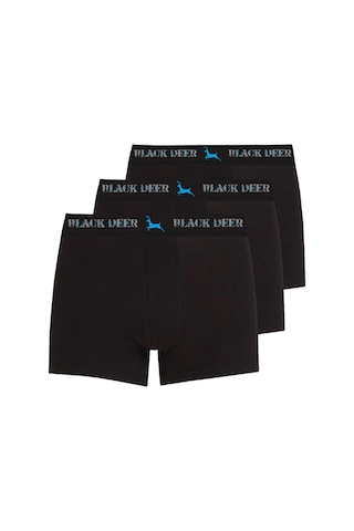 Black Deer Exclusive 3 Adet Erkek Pamuklu Esnek Boxer Siyah