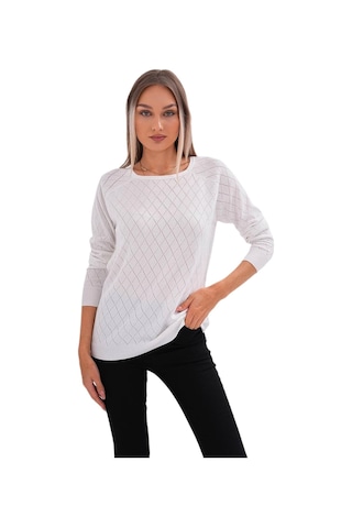 Kadın Baklava Dilimi Desenli Kazak 12781 Bgl-st04110 beyaz