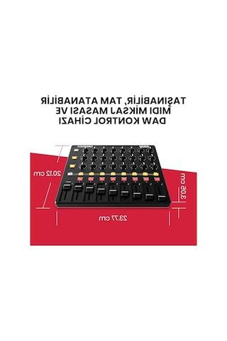 2As Usb Mıdı Controller Mikseri, Atanabilir Düğmeleri İle Açık Antrasit