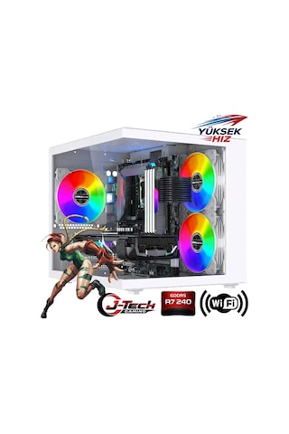 J-Tech Ragepc i5-10400F 16 GB 500 GB + 256 GB SSD R7240 Windows Masaüstü Oyuncu Bilgisayar