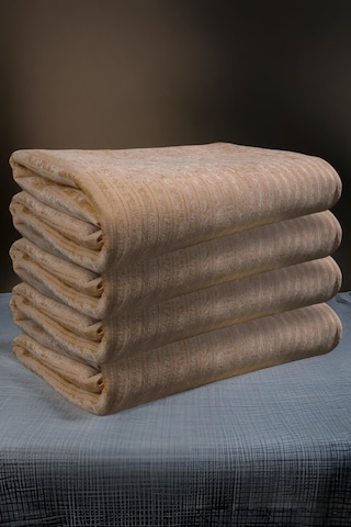 Çizgili Süngerli Kadife Kumaş Kaymaz Çekyat Koltuk Örtüsü 170x210 Bej Bej