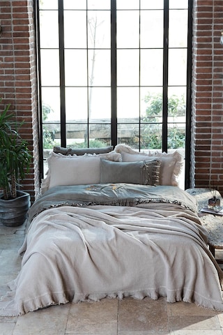 Ecocotton Dina Bej Çift Kişilik %100 Organik Pamuk Pike/yatak Örtüsü Bej