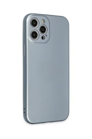 Apple iPhone Uyumlu 12 Pro Max Kılıf Nano İçi Kadife Silikon - Sky Blue Mavi