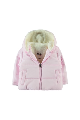 Civil Girls Civil Baby Kız Bebek Kapüşonlu Mont Şeker Pembesi Pembe