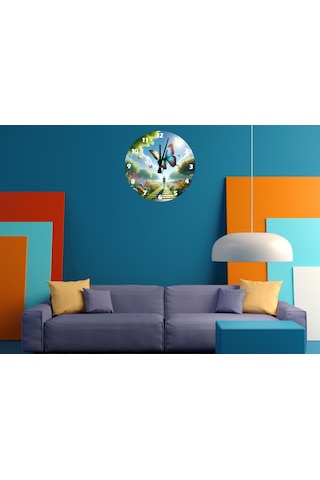 Ti-play Bir Masal Gibi 30x30cm Akrilik Dekoratif Modern Duvar Saati ÇOk Renkli