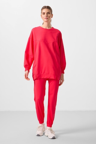 Viva Kırmızı O Yaka Basic Oversize Kadın Eşofman Tunik Takım - 95347 Kırmızı