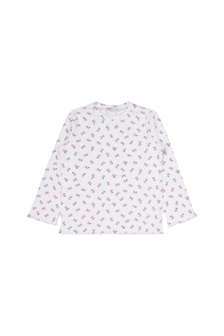 Civil Girls Çiçek Desenli 6-9 Yaş Pijama Takımı - Ekru