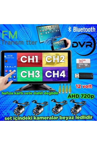 Mibzer İçin Dokunmatik 10.36'' Ekran Ahd 720p Beyaz Ledli Kamera