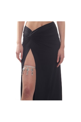 Labalaba Kadın Antik Gümüş Kaplama Etnik Baskılı Geometrik Charm Detaylı Lastikli Bacak Zinciri Gümüş