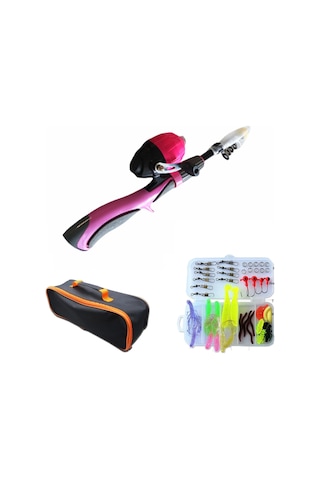 Yaozixa Kız Çocukları İçin Pembe Küçük Uçan Olta Seti, Daralıcı, Taşınabilir, Tam Donanımlı, Eva El Takımı, Hafif Ve Dayanıklı