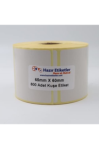 Al Hızlı Al Kuşe Etiket 65mm X 60mm Ruloda 800 Adet 40mm Çapında Baskısız Barkod Yazıcı Etiketi Diğer