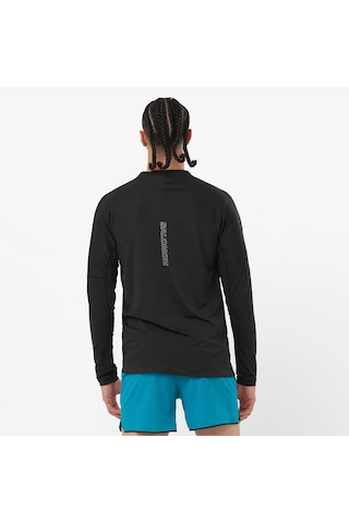 Salomon Sense Aero Ls Erkek Siyah T-shirt Lc2187000 Çok Renkli