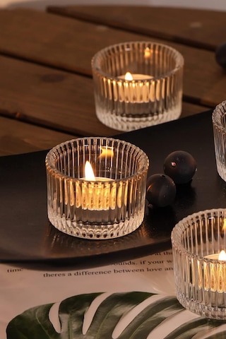 Eva 2 Adet Cam Tealight Mumluk Sunumluk