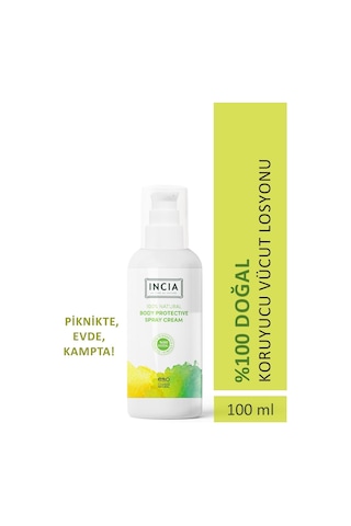 INCIA %100 Doğal Koruyucu Vücut Losyonu Sprey Yenidoğan Bebek Çocuk İçin Limon Okaliptus Vegan 100 ml