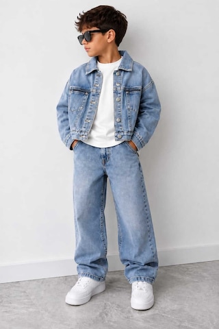 Toikids Erkek Çocuk Jean Ceketli Pantolonlu 2'li Denim Takım Mavi
