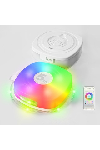 Sones 5m Rgb Kamp Işık Dizisi Led Ortam Gece Işığı Akıllı App Kontrolü Taşınabilir Açık Çadır Dekoratif Lambası Beyaz Çok Renkli