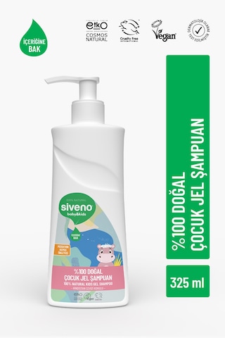 Siveno %100 Doğal Yenidoğan Bebek Çocuk Jel Şampuanı Saç ve Vücut Konak Önleyici 325 ml