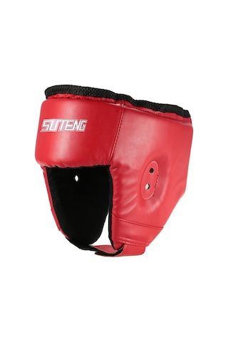 Moveevo Kırmızı Boks Korumalı Kafa Tutanak, Kalın Dolgulu, Ayarlanabilir, Pu Deri, Solunumlu, Muay Thai Ve Dövüş Antrenmanı İçin Kırmızı