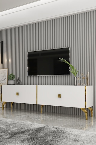 Givayo Mobilya Verona Tv Ünitesi Beyaz Gold
