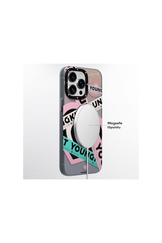 Apple Uyumlu iPhone 15 Pro Max Kılıf Magsafe Özellikli Airbagli Çift Katmanlı Youngkit Flipped Serisi Kapak Mavi Mavi