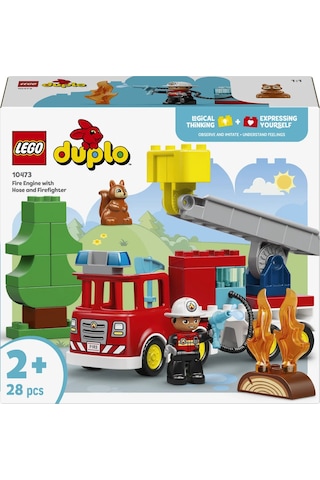 LEGO® DUPLO® Kasabası Hortumlu İtfaiye Aracı ve İtfaiyeci 10473 - 2 Yaş ve Üzeri Çocuklar için Figür İçeren Yapım Seti (28 Parça)