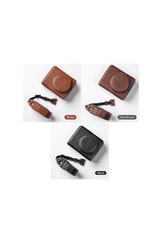 Gajeena Kamera Korumalı Çanta Pu Malzeme Manyetik Kilitli Detachable Askılı Kayışlı Canon G7x2/g7x3 Uyumlu Siyah