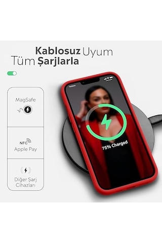 İphone Kılıf İnce Sıvı Silikon 3 Katmanlı Tam Kaplamalı Yumuşak Jel Kauçuk Kılıf Kapak Açık Kırmızı, İphone 11