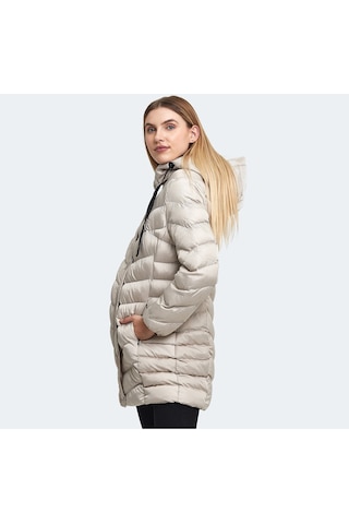 Slazenger GWEN Kadın Kapüşonlu Şişme Beyaz Mont & Kaban