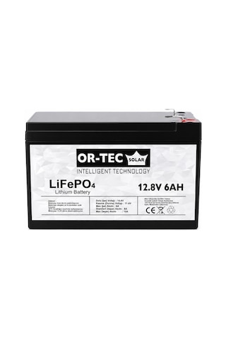 Or-tec 12.8v 6ah Lifepo4 Akülü Araba - Ups Aküsü