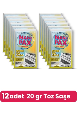 Mutfak - Yağ Sökücü Toz Temizlik Saşesi 12 Adet X 20gr 12'li Set