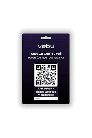 Vebu Araç Qr Kod Cam Etiketi, Dijital Numaratör, Plaka Üzerinden Ulaşılabilir Ol