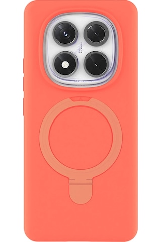 Özel Xiaomi Redmi Note 14 Pro 4g Regal Magsafe Standlı Kapak - Turuncu Fırsat