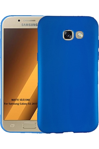 Samsung Galaxy Uyumlu A3 2017 (A320) Arka Kapak Silikon Kılıf + Temperli Cam Ekran Koruyucu