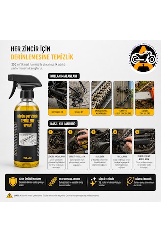 Akgüneş Motogaraj Zincir Temizleme Spreyi 250 Ml Motosiklet Zincir Bakım Ve Temizlik Ürünü
