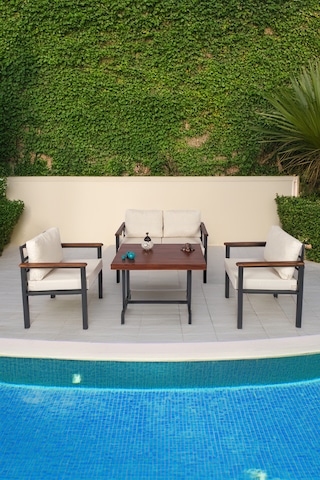 Neokas Balkon Mobilyası, 1 + 1 + 2 + M Metal Oturma Grubu, Balkon Seti, Kafe Koltuğu, Bekeleme Alanı Koltuğu,