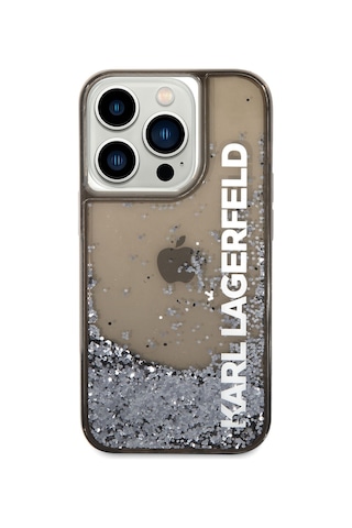 Apple Uyumlu iPhone 14 Pro Max  Kılıf Sıvılı Simli Elong Dizayn Kapak
