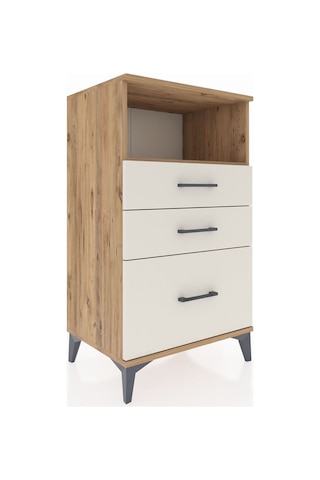 Hyperion Komodin Tek Raflı 3 Çekmeceli 60x44x106 Çam-aytaşı Çam