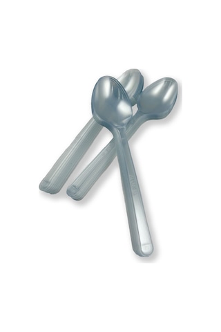 Sert Kalın Plastik Kaşık 1. Kalite Lüks Şeffaf Kaşık 100 Adet Şeffaf