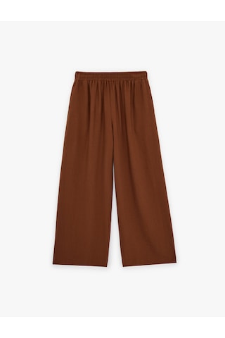 Koton Viskon Karışımlı Beli Lastikli Loose Fit Geniş Paça Palazzo Pantolon Bakır 6sak40217uw Bakır