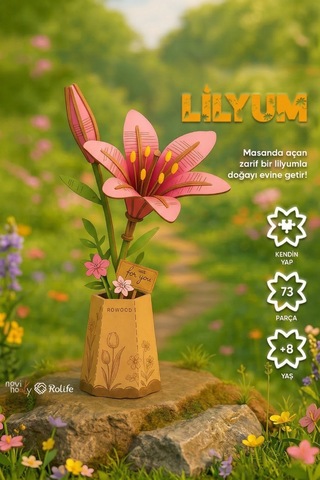 Ahşap Lilyum Maketi 3d Puzzle Ahşap Minyatür Maket Kiti Dıy Kendin Yap