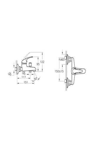 Punto Figo ( A41185) Banyo Bataryası A41185 Krom