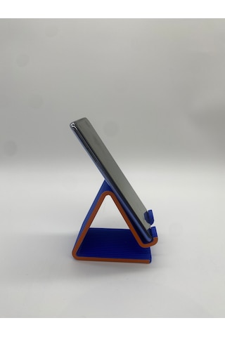 Üçgen Formlu Telefon Standı, 3d Baskı, Mavi